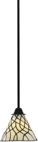 Miniatura 231 de Toltec Lighting Paramount - Mini colgante de 1 luz en acabado negro mate con cristal de arte perla de 7 pulgadas y estilo negro