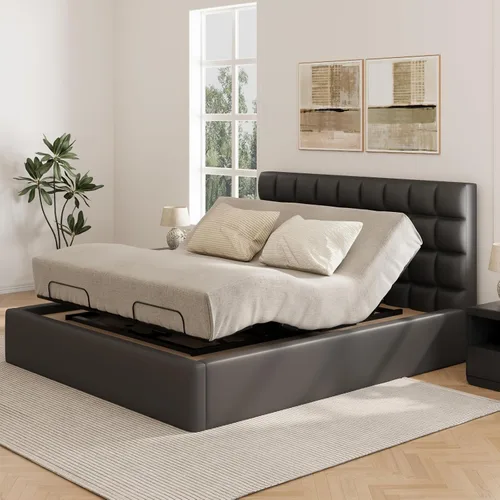 FLEXISPOT S3K-Lite Base de Marco de Cama Ajustable Tamaño King, Sin Espacio, Inclinación Independiente de Cabeza y Pie, Gravedad Cero, Control