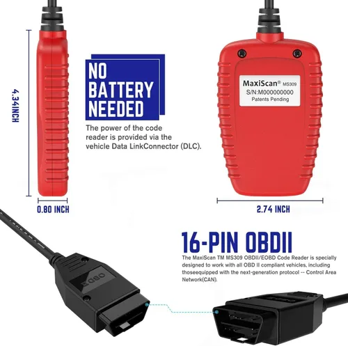 Miniatura 9 de Autel MaxiScan MS309 Can OBD-II Escáner de código de diagnóstico