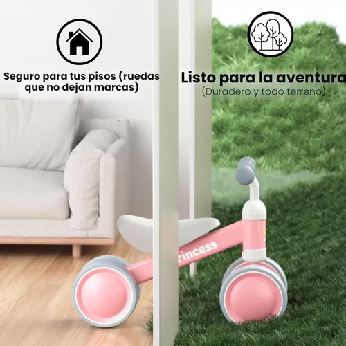 Miniatura 5 de BEKILOLE Bicicleta de equilibrio para bebés para niñas de 1 año, bicicleta de equilibrio para niños de 12 a 24 meses, 4 ruedas silenciosas, juguetes