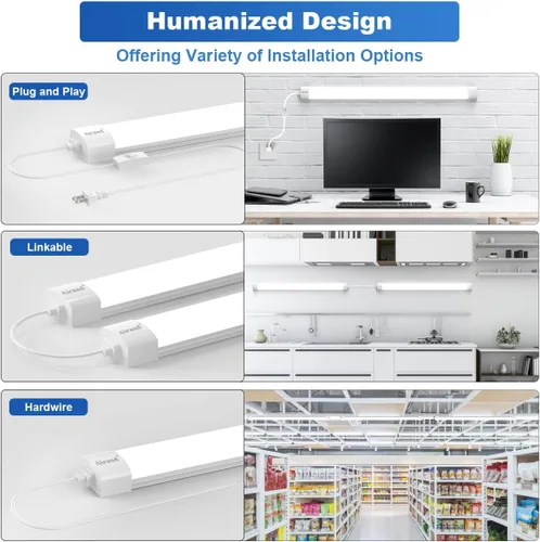 Miniatura 2 de Luz LED para Cochera de 5 pies, Lámpara de Tienda con Cable con Enchufe, Luces LED Impermeables de 5000 K, Lámpara para Debajo del Gabinete, Luces