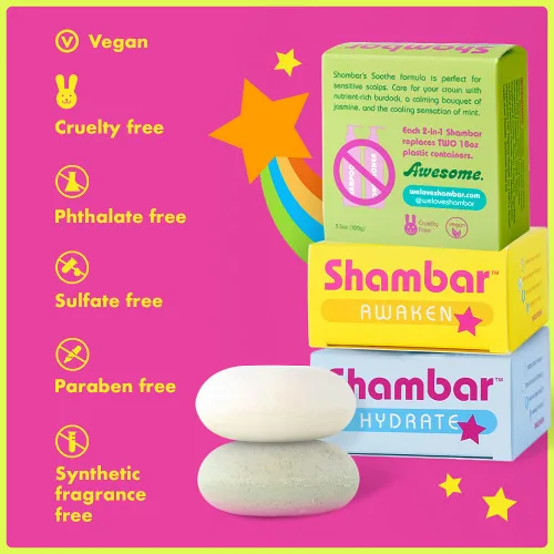 Miniatura 6 de Shambar SOOTHE - Barra de champú y acondicionador totalmente natural, lavado de cabello sólido con bardana, menta y jazmín, sin sulfatos y vegano