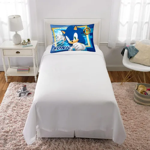 Miniatura 4 de Franco - Funda de almohada reversible supersuave de microfibra para niños, 20 in x 30 in, Sonic el erizo