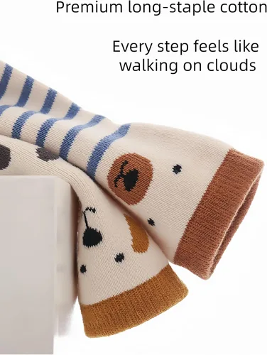 Miniatura 7 de Calcetines para bebé, antideslizantes, mezcla de algodón, elásticos, unisex para niños y niñas, de 0 a 5 años (paquete de 2 pares)