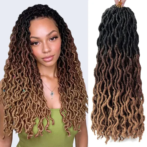 Miniatura 26 de Cabello de ganchillo de 14 pulgadas, 6 paquetes/lote de trenzas de ganchillo suaves gitanas, trenzas onduladas de ganchillo de 3 tonos, rizadas