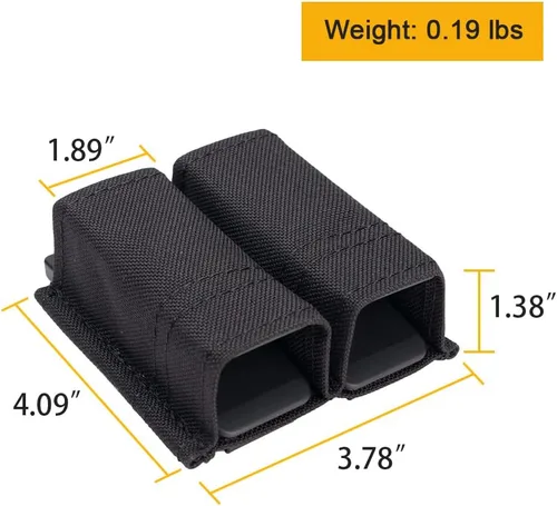Miniatura 3 de IDOGEAR - Bolsa para pistola Mag doble Molle de 0.354 in con gancho de liberación rápida, inserción táctica, accesorios para cinturón Negro