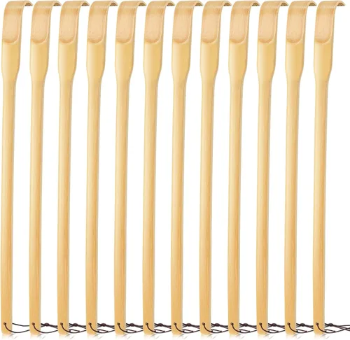 Miniatura 9 de Rascador de espalda, 2 piezas de 16.5 pulgadas, natural, fuerte, resistente, tradicional, de bambú, masajeador de relajación corporal para aliviar