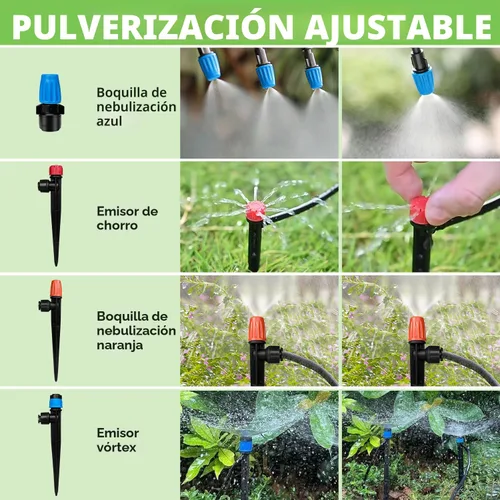 Miniatura 5 de Sistema de riego por goteo de 230 pies para jardín con 40 boquillas y emisores, sistema de riego de jardín con tubo de 1/2" y 1/4" y accesorios