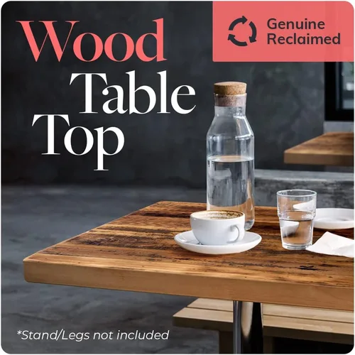 Miniatura 3 de Mesa de madera recuperada, pieza de madera reciclada rústica perfecta para cocinas, comedor y mesas auxiliares