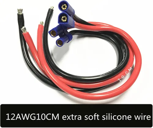 Miniatura 6 de skrnrhrery EC5 - Adaptador de cable macho hembra con cable de silicona flexible de 3.9 in, 12 AWG, para helicópteros, aviones, cuadricópteros
