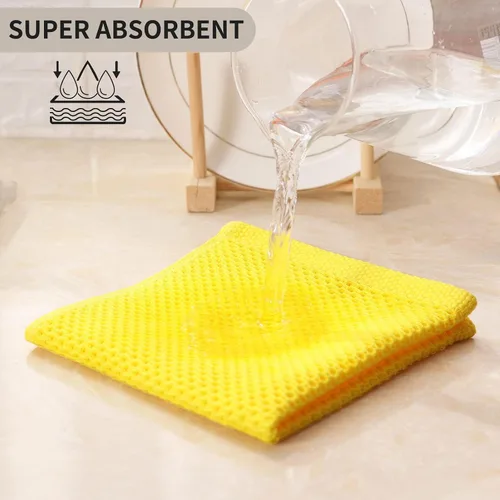 Miniatura 371 de Kitinjoy - Paños de cocina de 100 % algodón, tela de tejido gofrado, paño de limpieza ultrasuave, absorbente y de secado rápido. Beige