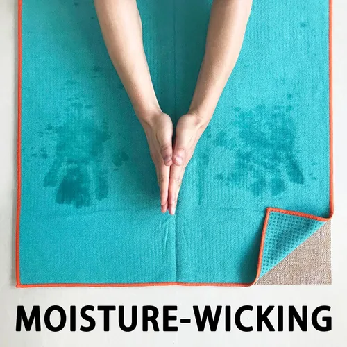 Miniatura 2 de Muka Toalla para esterilla de yoga con punto de agarre, antideslizante, absorbente de sudor, toalla para yoga, pilates, fitness, 72 x 24 pulgadas