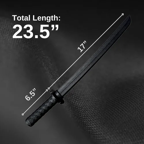 Miniatura 5 de E-BOGU Katana de práctica de polipropileno estilo Mokume (62.2 cm) con vaina Saya negra