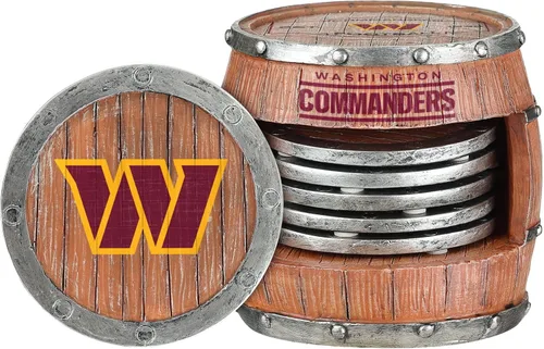 Miniatura 31 de FOCO NFL Team Logo 5-Pack Barrel Beverage Drink Coaster Set