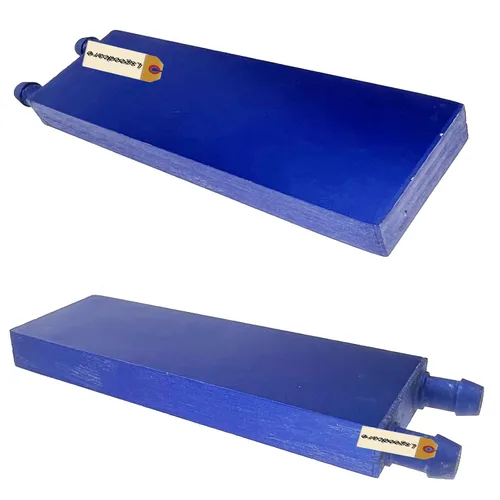 Miniatura 3 de Lsgoodcare Bloque de enfriamiento de agua de aluminio 1.575x4.724 in disipador de calor pulido azul con tubo y hebillas de bloque de agua para PC PC