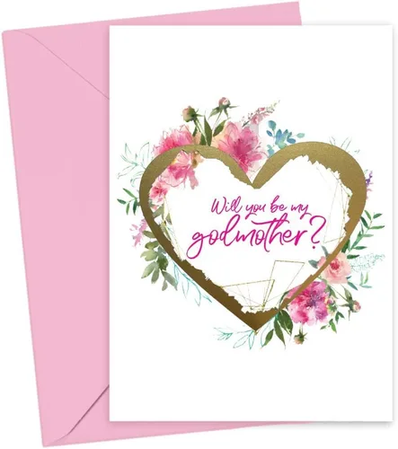 Miniatura 21 de Tarjeta para raspar con texto en inglés «Will You Be My Godmother Godfather Scratch Off», tarjeta para promoción de Tia y Tio a Padrinos de parte