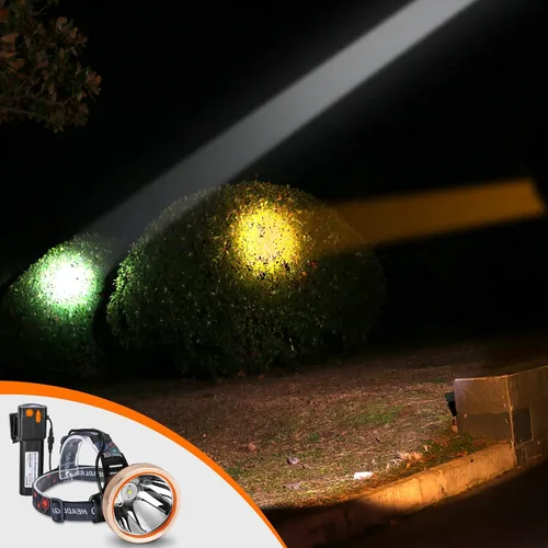 Miniatura 7 de Linterna de cabeza LED recargable de alta potencia - linterna frontal ajustable impermeable, linterna frontal de manos libres para camping