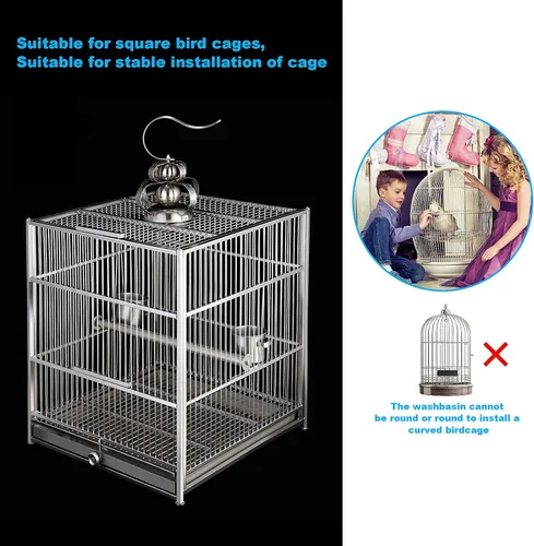 Miniatura 7 de Comedero para pájaros sin desorden para jaula – Comedero automático para pájaros, contenedor de comida transparente, acrílico sin derrames, jaula