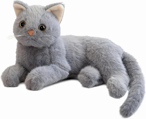 Miniatura 9 de Juguete de peluche suave de gato negro, gato negro realista de 12 pulgadas, regalo para niños y niñas (negro)