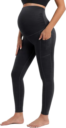 IUGA Leggings de maternidad sobre el vientre, leggings de entrenamiento de maternidad con bolsillos, leggings de embarazo para mujer, ropa deportiva