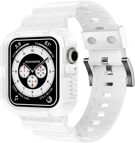 Miniatura 12 de Funda con correa compatible con Apple Watch de 1.57, 1.57, 1.57, 1.61, 1.65, 1.73 y 1.73 pulgadas; correa de silicona de TPU suave con funda