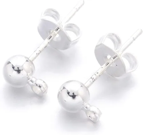 Miniatura 8 de Craftdady 40 aretes redondos de acero inoxidable de 0.669 x 0.354 in con lazo de 0.039 in para hacer joyas de aretes