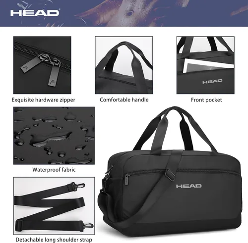 Miniatura 7 de HEAD Bolsa de viaje impermeable de 40L para hombres, bolsas deportivas grandes para gimnasio, fitness, fin de semana durante la noche, bolsa
