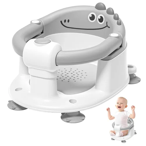 Miniatura 9 de Asiento de baño para bebé TPN para bebés de 6 meses en adelante, asiento de baño antideslizante para niños pequeños con 5 calcomanías de emoji Azul