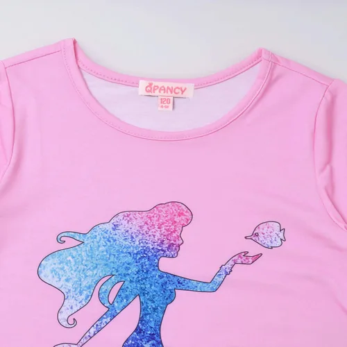 Miniatura 3 de QPANCY Conjunto de pijamas a juego para niñas y muñecas, pijama de manga larga para otoño e invierno