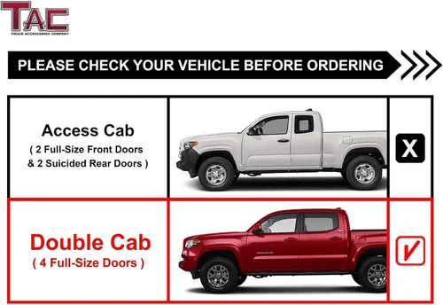 Miniatura 3 de TAC Sidewinder - Estribos para Toyota Tacoma 2005-2023 doble cabina de 4 pulgadas, escalón lateral de caída, barra Nerf, balancín, deslizador