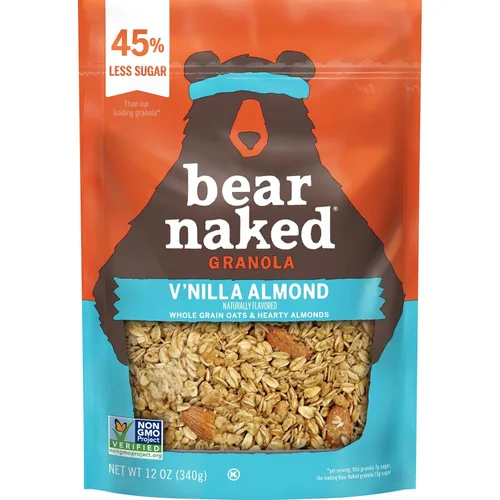 Miniatura 5 de Bear Naked Cereal de granola, vegano, aperitivos de desayuno, almendra V'Nilla (6 bolsas)
