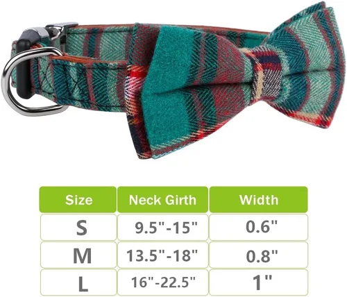Miniatura 6 de Faleela Lindo Collar de Perro Navideño Suave para Niña con Lazo, Collar de Perro con Corbatín para Niño, Collar Ajustable Desmontable para Mascotas