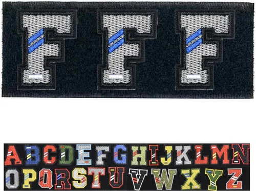 Miniatura 8 de Paquete de letras inglesas A-Z Parche táctico de moral, parche de gancho y bucle, juego de insignias bordadas del ejército, mochila, sombrero