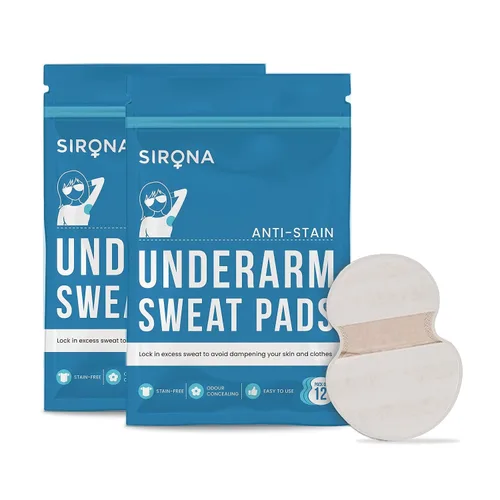 Miniatura 7 de Sirona Almohadilla desechable para sudor de axilas, 24 almohadillas, antitranspirantes, absorbentes, bloqueadoras de olores, protectores de vestido
