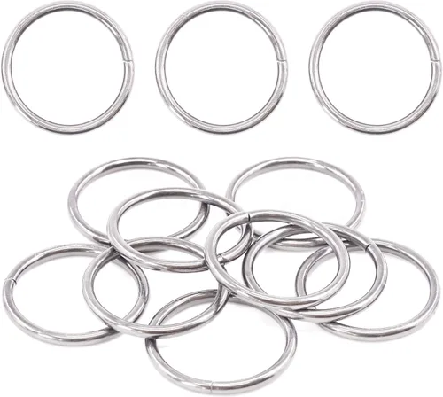 Miniatura 13 de Swpeet 60 anillos de metal multiusos de bronce resistentes de 5/4 de pulgada a 1.260 in para bolsas de hardware, anillos de mano, accesorios