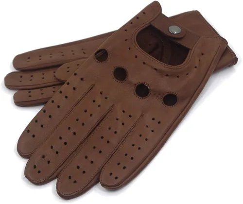 Miniatura 4 de Harssidanzar Guantes de conducción de piel de cordero para hombre GM026