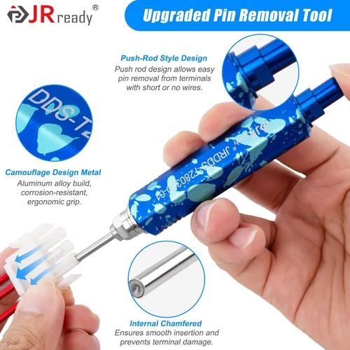 Miniatura 3 de JRready ST6556 MLX Kit de conector de pasador con herramienta extractora de pines Molex 0.250 in Potencia de alambre de paso .084 pulgadas