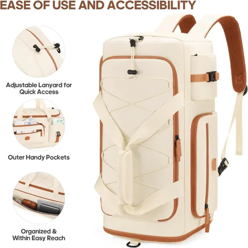 Miniatura 2 de Bolsa de gimnasio para hombres y mujeres con compartimento para zapatos y laptop, bolsa de viaje deportiva 3 en 1, mochila antirrobo para avión