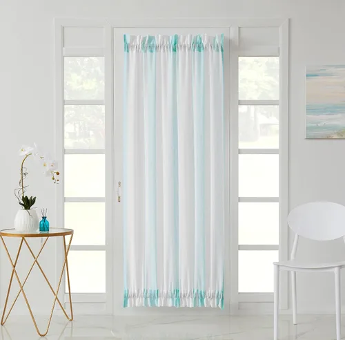 Miniatura 17 de Central Park Cortinas Transparentes de Rayas Beige y Blancas Estilo Granja de Lino Bouclé, Pares de Paneles de Cortina de Ventana Tejidos con Hilo