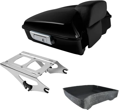 Miniatura 21 de TCT-MOTORPARTS Respaldo Negro Razor de 5.5" para Montaje en Maletero Compatible con Harley Trunk Road Street Glide King Glide 2014-2025 Tronco