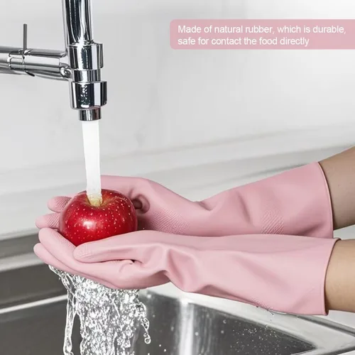 Miniatura 5 de DOSEWART 4 pares de guantes de limpieza de goma, guantes de cocina para lavar platos, diseño de agarre antideslizante para limpieza