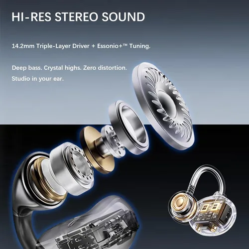 Miniatura 5 de Auriculares Open Ear M30, Bluetooth 6.0 Wireless Ultra Audio, ENC AI Air Conduction Headphones, 60 horas de reproducción, sonido estéreo, control
