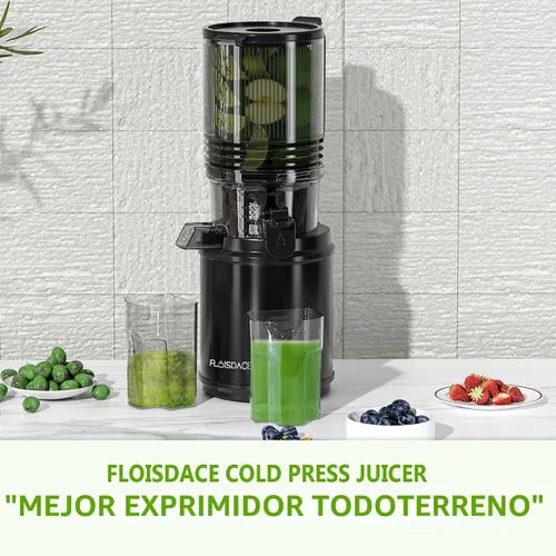 Miniatura 2 de Exprimidor de prensa en frío – 6.5 pulgadas de canal de alimentación extra grande que permite exprimidor eléctrico de masticación sin usar las Negro