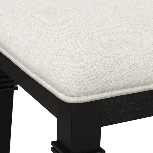 Miniatura 5 de Hillsdale, Arabella Taburete de madera sin respaldo con patas cónicas, cepillo de alambre negro