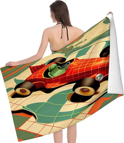 Miniatura 11 de Toalla de playa y piscina, toalla de playa grande suave y absorbente para natación, deportes, playa, gimnasio, 32 x 52 pulgadas