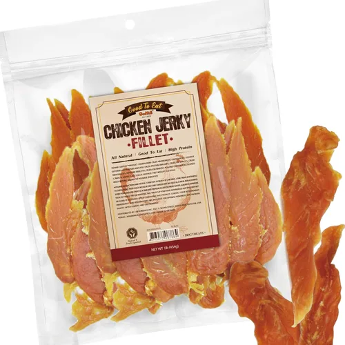 Miniatura 17 de Gootoe Golosinas para perros, carne seca de pollo para perros, golosinas de entrenamiento para perros; alta en proteínas, sin gluten