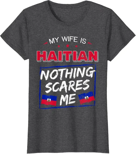 Miniatura 4 de My Wife Is Haitian Republic of Haiti Heritage Roots - Camiseta con bandera, Negro, S