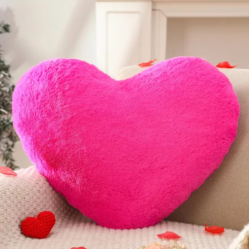 YRXRUS Almohada en Forma de Corazón, Almohadas en Forma de Corazón Rosa Pálido, Almohadas de Amor para Regalo, Almohadas Grandes en Forma de Corazón