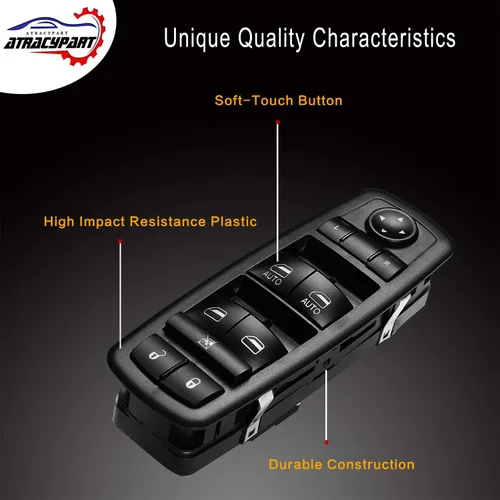 Miniatura 6 de Interruptor maestro de ventana eléctrica 3 pines + 9 pines requiere verificación Reemplazo para Dodge Ram 2012 – 2017, Grand Caravan, Chrysler