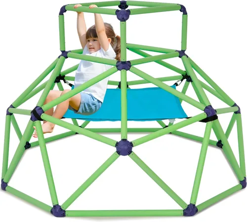 Zupapa Monkey Bars Cúpula de Escalada con Hamaca - Gimnasio de la Jungla Resistente y Portátil con Hamaca para Niños, Conjunto de Juegos de Patio